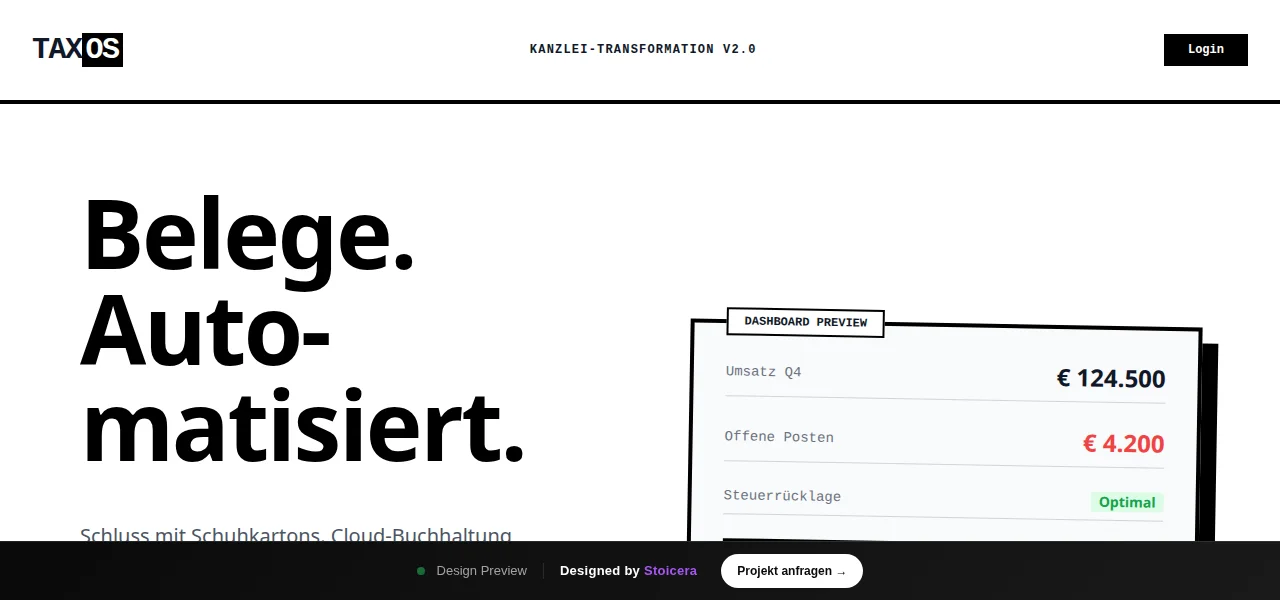 Tax Os — Entwurf