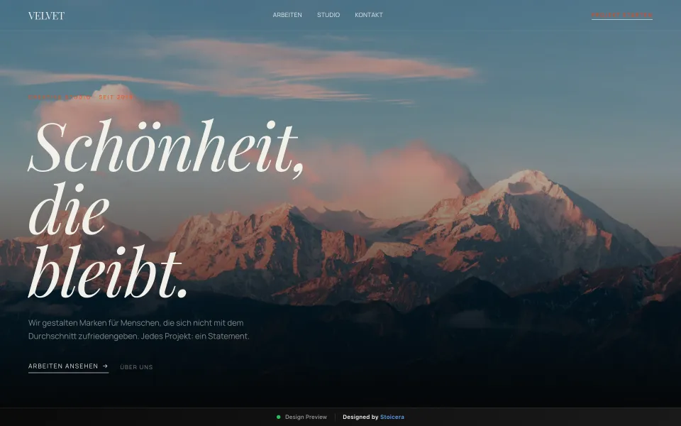 Velvet Studio — Entwurf