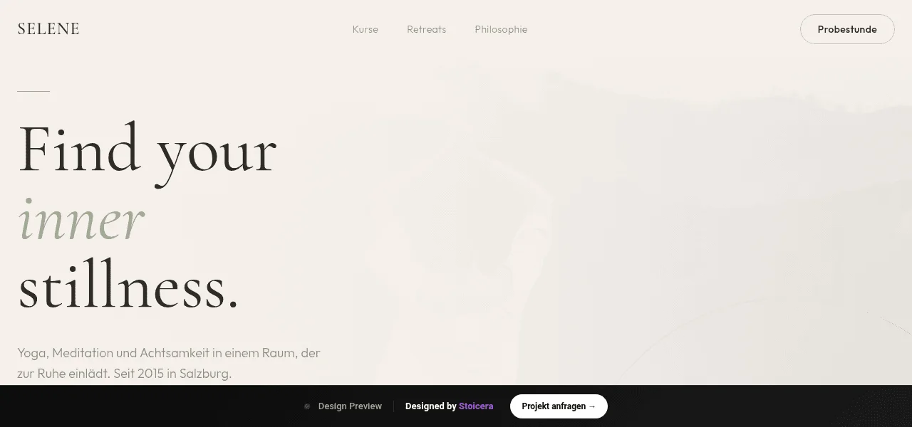 Yoga Studio — Entwurf