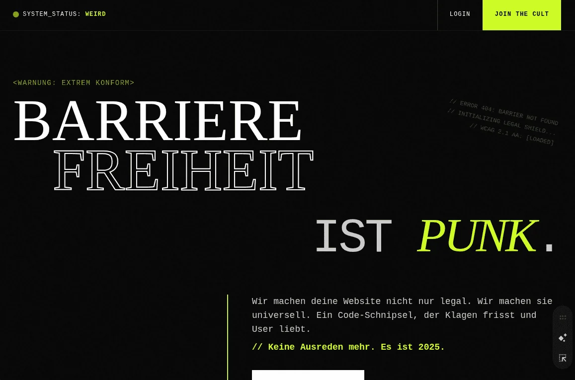 Barrierefreiheits-Widget — Einbettbares Widget für barrierefreie Websites nach WCAG-Standards.