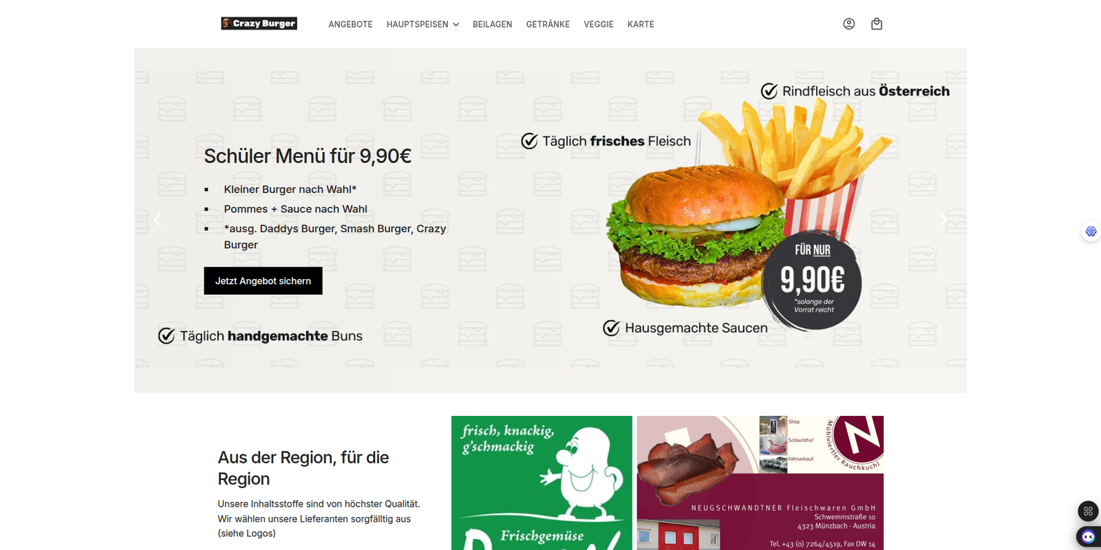 Crazy Burger E-Commerce