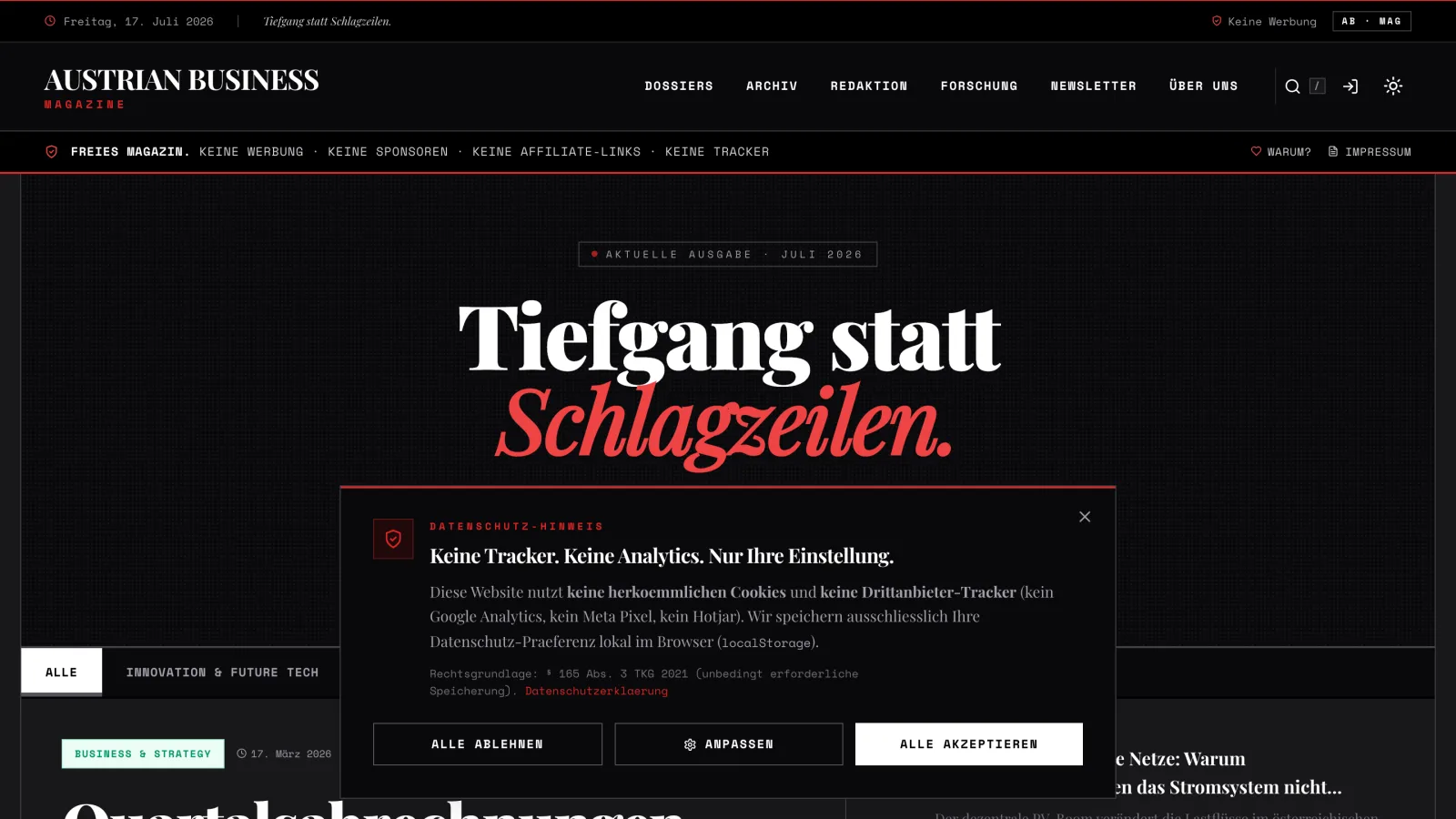 Austrian Business — Ansicht