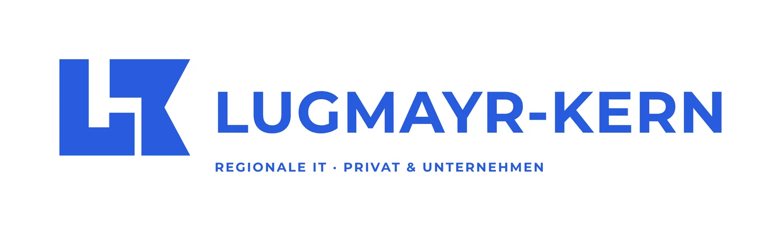 Horizontalform mit Descriptor „Regionale IT · Privat & Unternehmen", Mono Kobalt