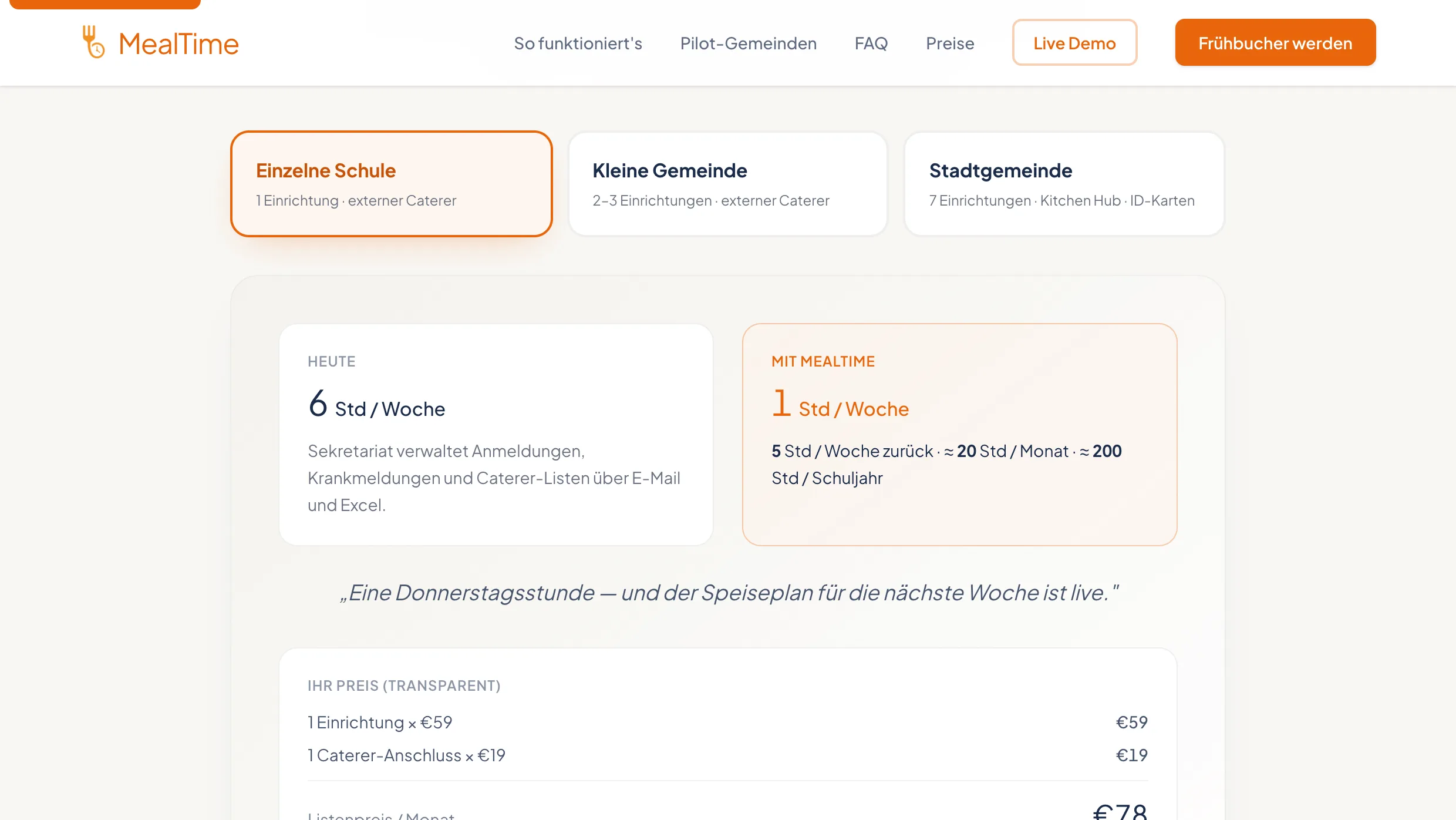schulmittag.at — weiter unten auf der Produktseite