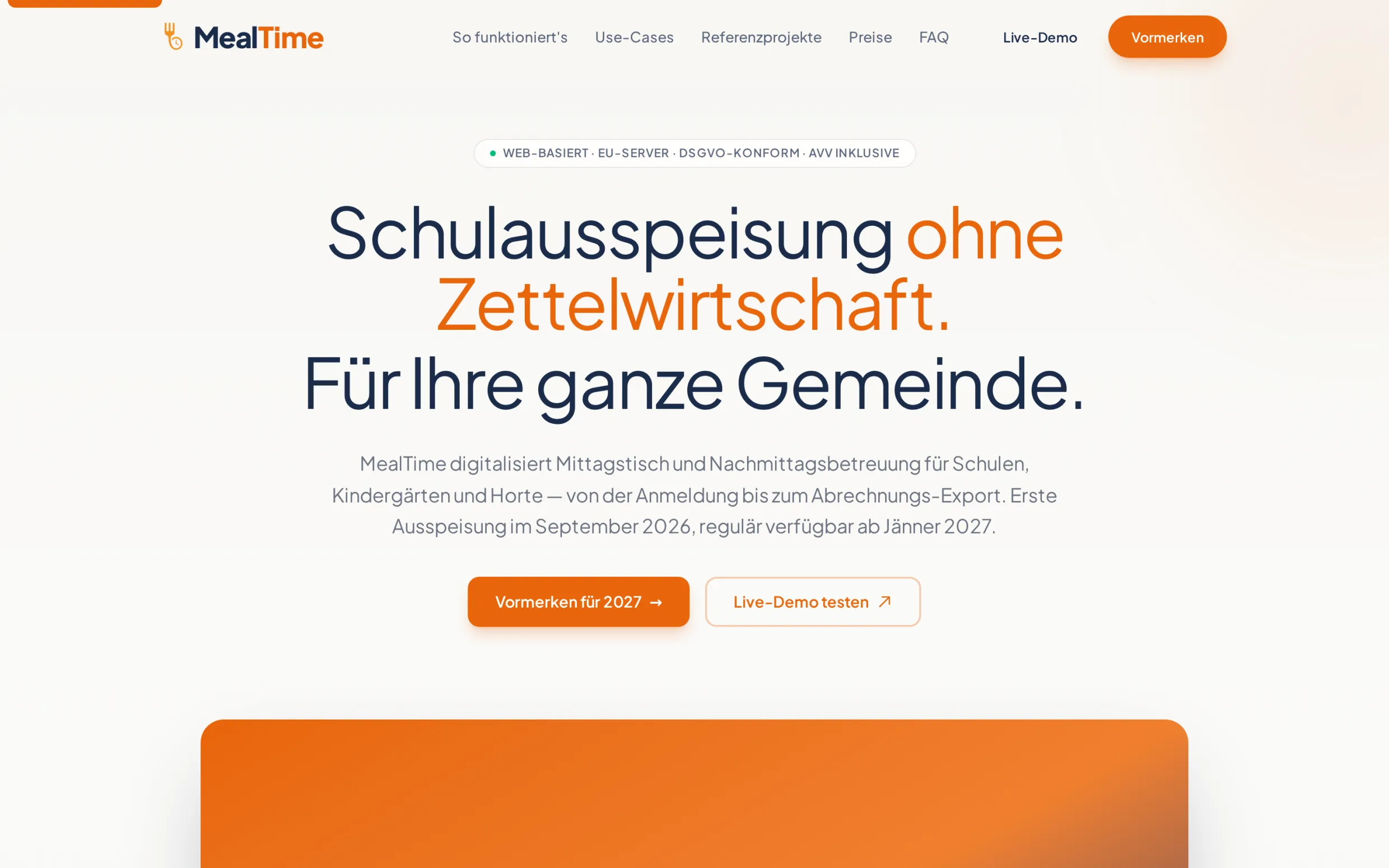 Startseite — „Schulausspeisung ohne Zettelwirtschaft"